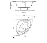 GA962-بانيو ميني كورنر 120×120 أبيض ايديال ستاندرد